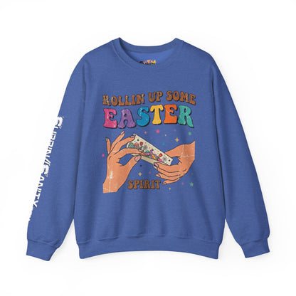 "Rollin Up Some Easter Spirit" Holiday Sweatshirt — Cozy Easter Crewneck