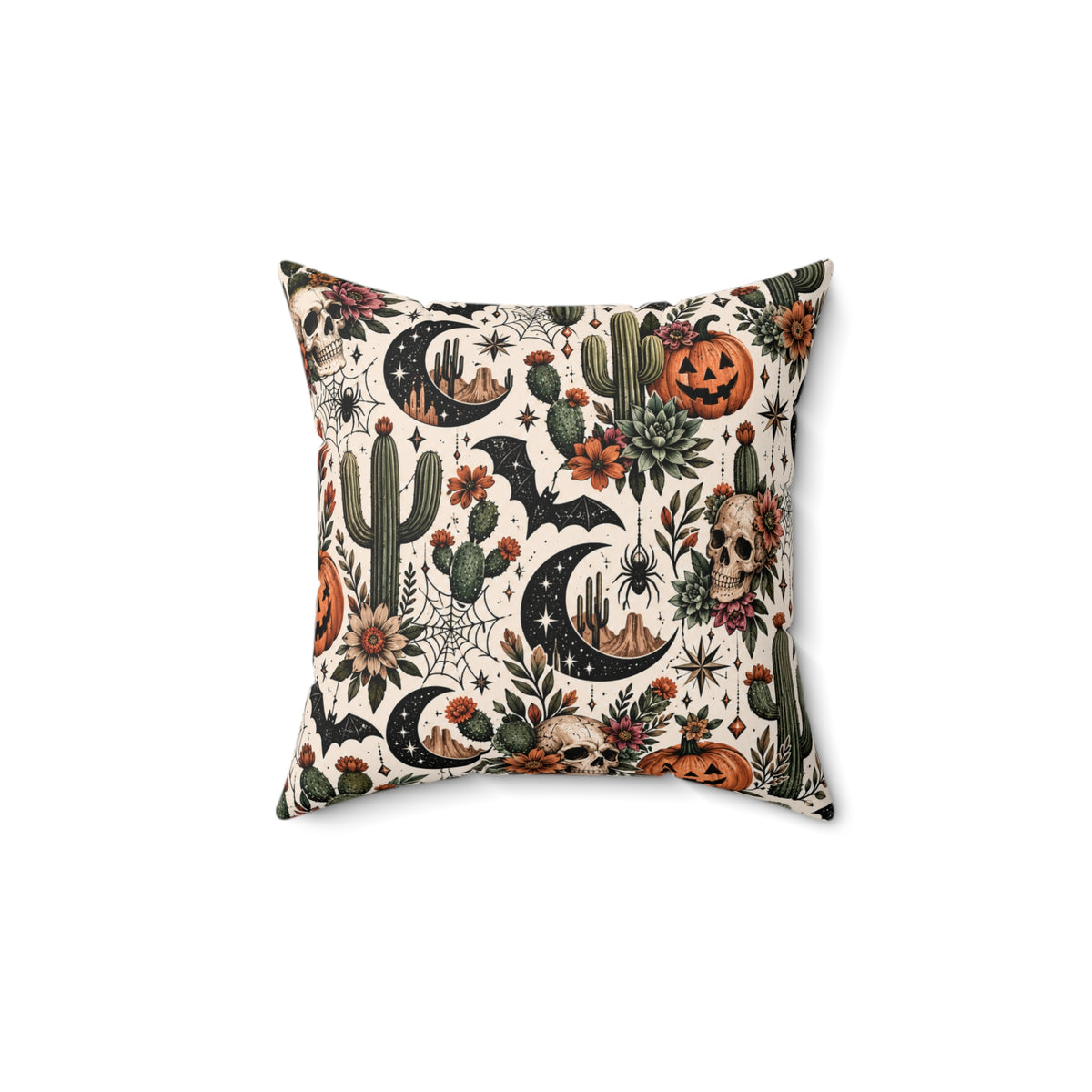 Born to Bloom Beneath Desert Moonlight – Double-Sided Boho Halloween Pillowcase & Insert