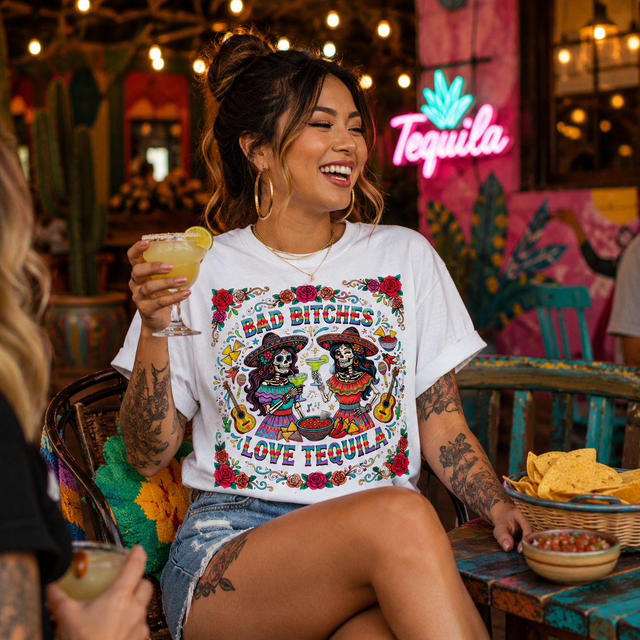 Bad Bitches Love Tequila Original PNG Design By Subbin4Sanity