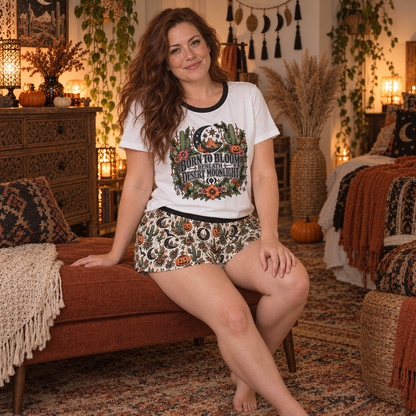 Born To Bloom Beneath Desert Moonlight Pajama Set | Boho Halloween Sleepwear by Subbin4Sanity