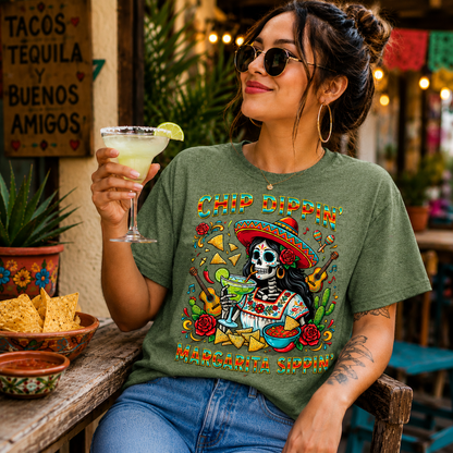 Chip Dippin' Margarita Sippin' Original PNG Design By Subbin4Sanity