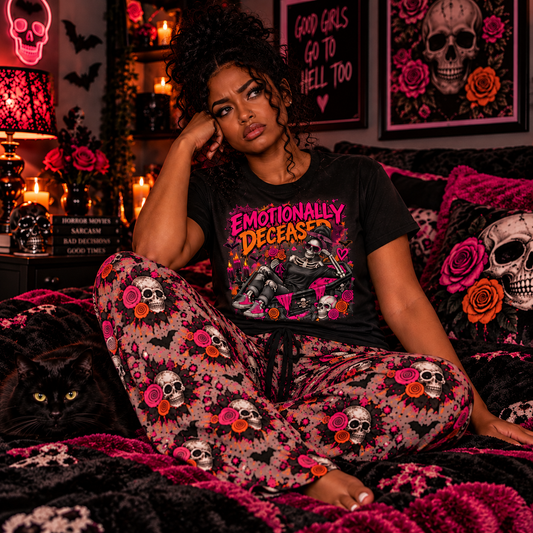 Emotionally Deceased Original Pajama Pants | Women's Halloween Sleepwear by Subbin4Sanity