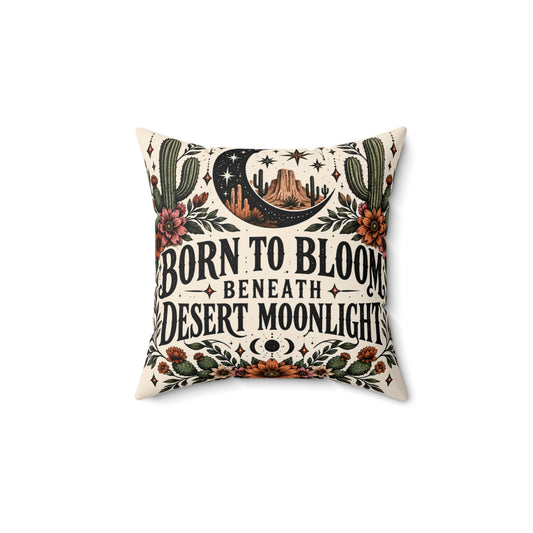 Born to Bloom Beneath Desert Moonlight – Double-Sided Boho Halloween Pillowcase & Insert