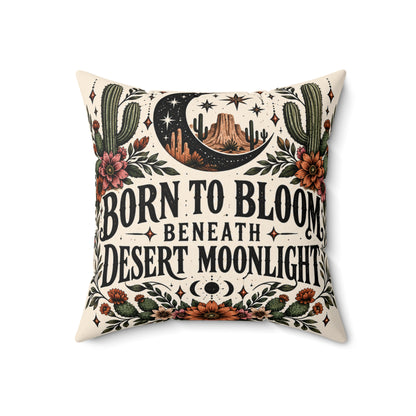 Born to Bloom Beneath Desert Moonlight – Double-Sided Boho Halloween Pillowcase & Insert