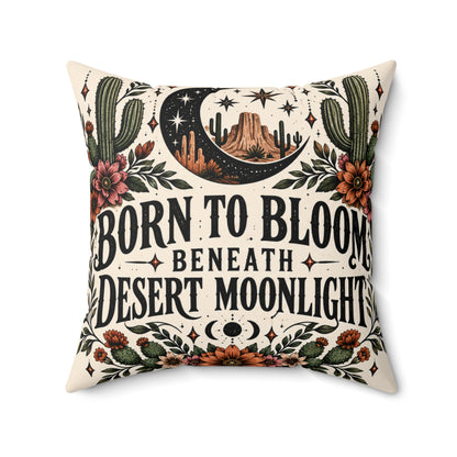 Born to Bloom Beneath Desert Moonlight – Double-Sided Boho Halloween Pillowcase & Insert