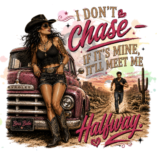 I Don’t Chase. If It’s Mine, It’ll Meet Me Halfway Original PNG Design By Subbin4Sanity