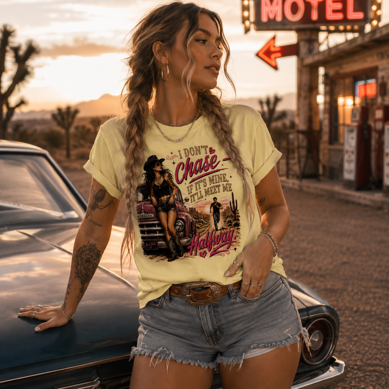 "I Don't Chase, If It's Mine, It'll Meet Me Halfway" Unisex Softstyle T-Shirt