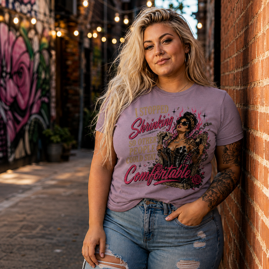 "I Stopped Shrinking So Other People Could Stay Comfortable", Unisex Softstyle T-Shirt