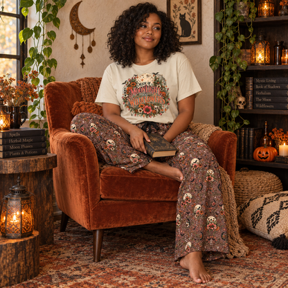 Midnight Wildflowers Pajama Pants | Boho Halloween Sleepwear by Subbin4Sanity