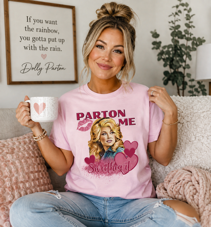 "Parton Me Sweatheart" Dolly Valentine T-Shirt – Cute Graphic Tee | Unisex Softstyle Valentine’s Day Shirt