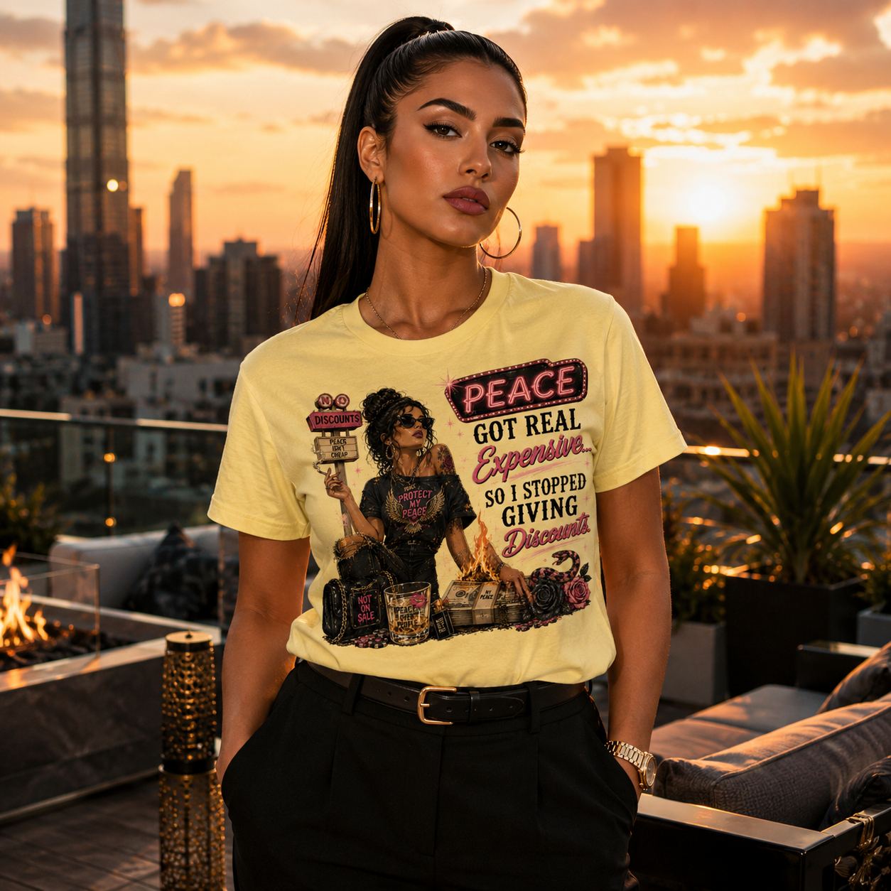 "Peace Got Real Expensive So I Stopped Giving Discounts", Unisex Softstyle T-Shirt