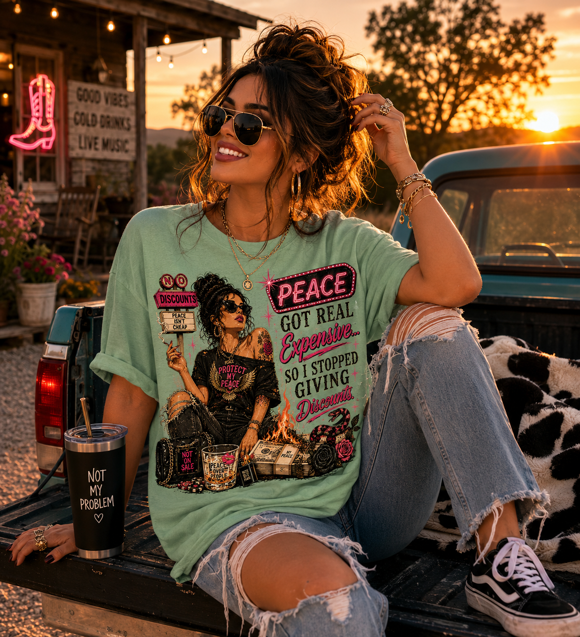 "Peace Got Real Expensive So I Stopped Giving Discounts", Unisex Softstyle T-Shirt