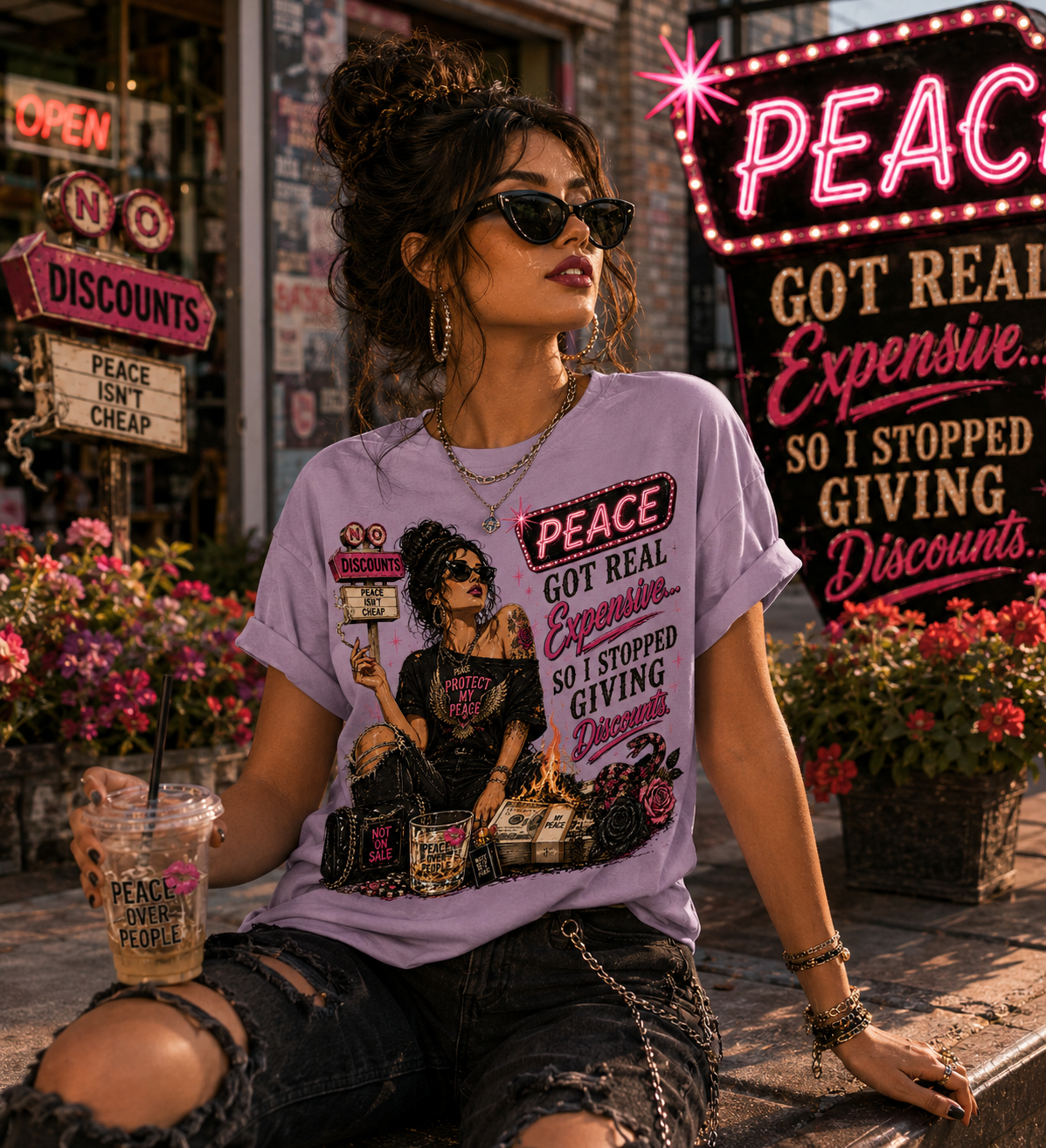 "Peace Got Real Expensive So I Stopped Giving Discounts", Unisex Softstyle T-Shirt