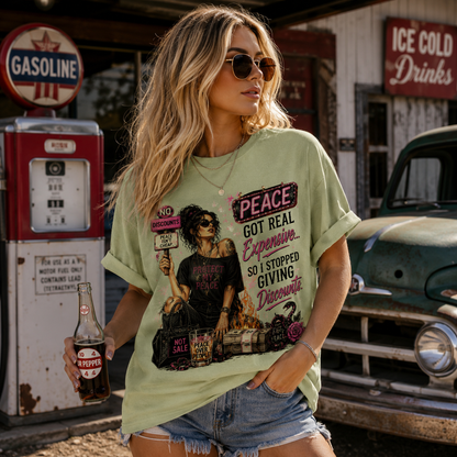 "Peace Got Real Expensive So I Stopped Giving Discounts", Unisex Softstyle T-Shirt