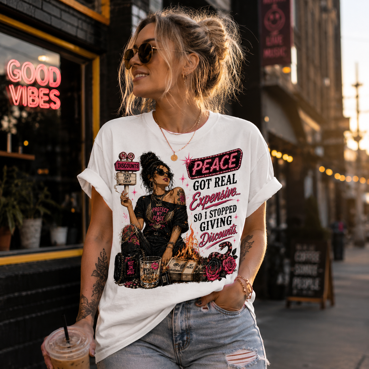 "Peace Got Real Expensive So I Stopped Giving Discounts", Unisex Softstyle T-Shirt