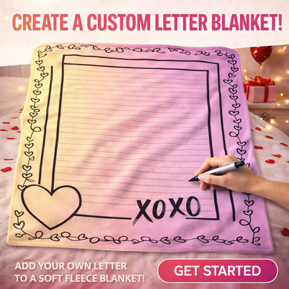 Custom Letter Valentine’s Sherpa Fleece Blanket | Personalized Initial Cozy Throw by Subbin4Sanity