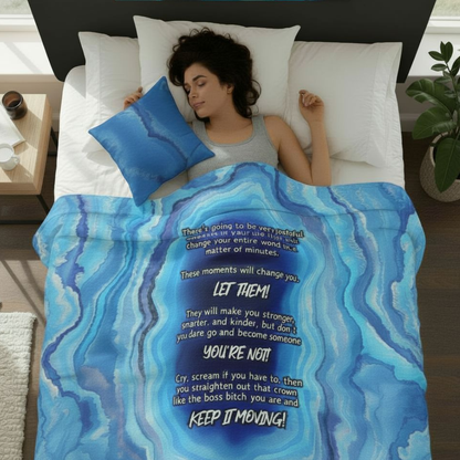 Inspirational quote sherpa fleece blanket for comfort and encouragement