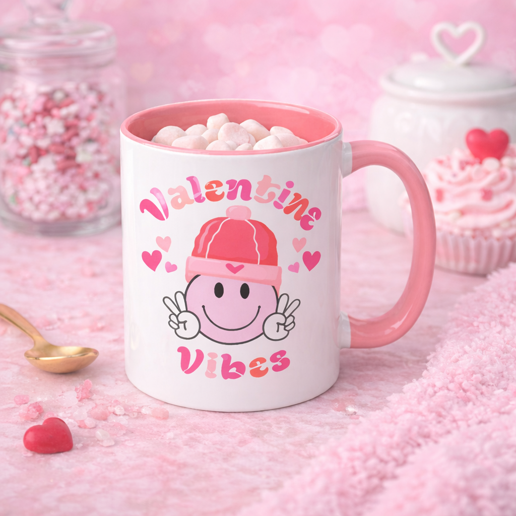 Valentines Coffee Mug, 11oz, "Valentines Vibes"