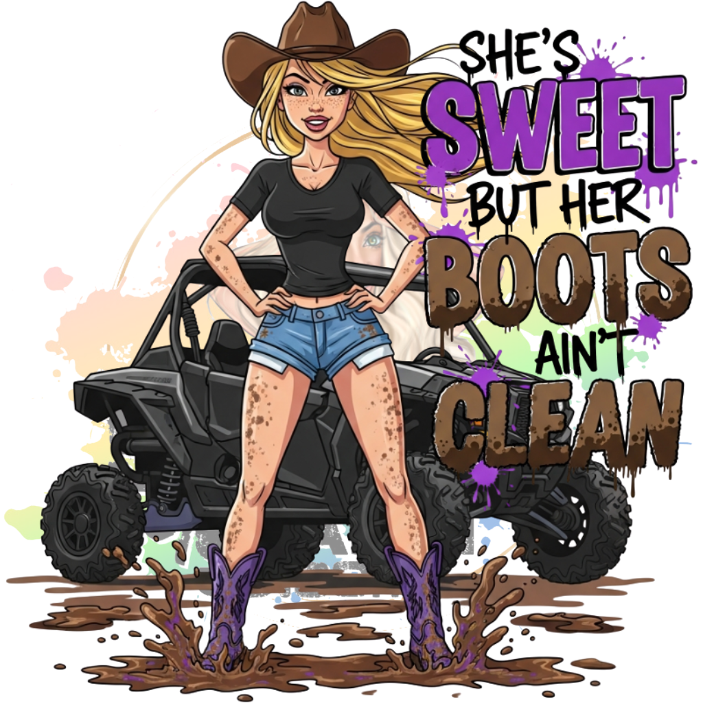 She's Sweet But Her Boots Aint Clean Original PNG Design By Subbin4Sanity