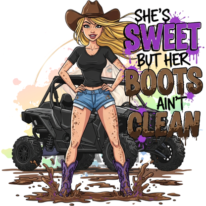 She's Sweet But Her Boots Aint Clean Original PNG Design By Subbin4Sanity