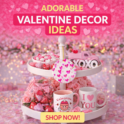 Heart Ceramic Ornament | Pink Hearts Valentine Decor & Love Pattern Keepsake by Subbin4Sanity